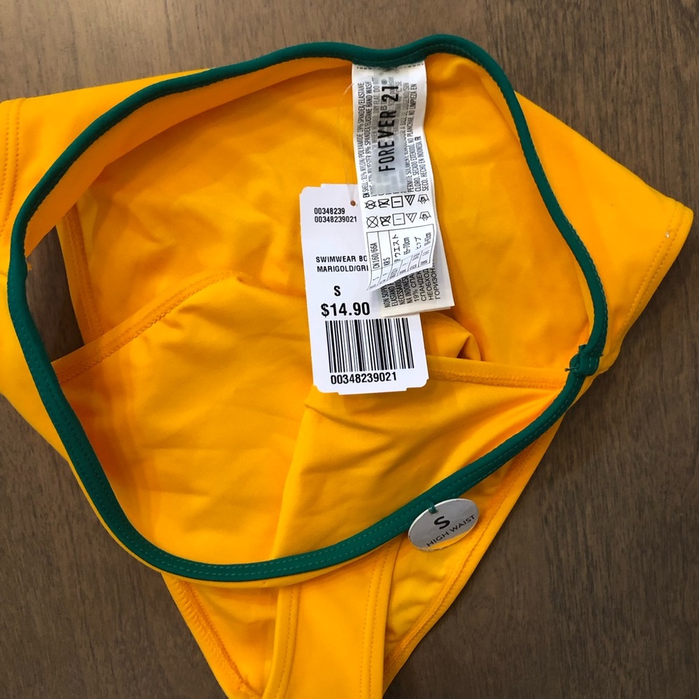 NEW FOREVER21 2 Piece Strapless Tube Top High Waisted Bikini Bathing Suit Set - Picture 4 of 6